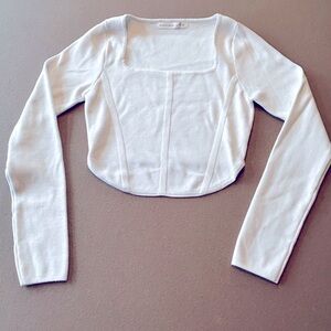 Altar’d State White Long Sleeve Women's Crop Top Size Medium​